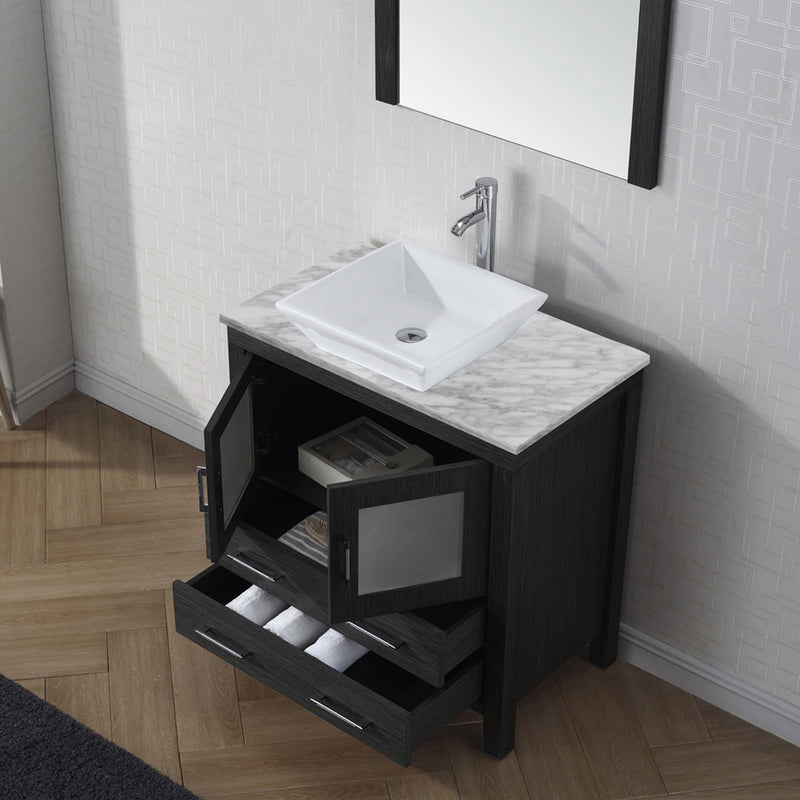 Modern Fittings Dior 32" Single Bath Vanity with Marble Top and Square Sink Faucet