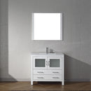 Modern Fittings Dior 36" Single Bath Vanity with Ceramic Top and Integrated Square Sink Faucet