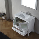 Modern Fittings Dior 36" Single Bath Vanity with Ceramic Top and Integrated Square Sink Faucet