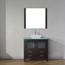 Modern Fittings Dior 36" Single Bath Vanity with Glass Top and Square Sink Faucet