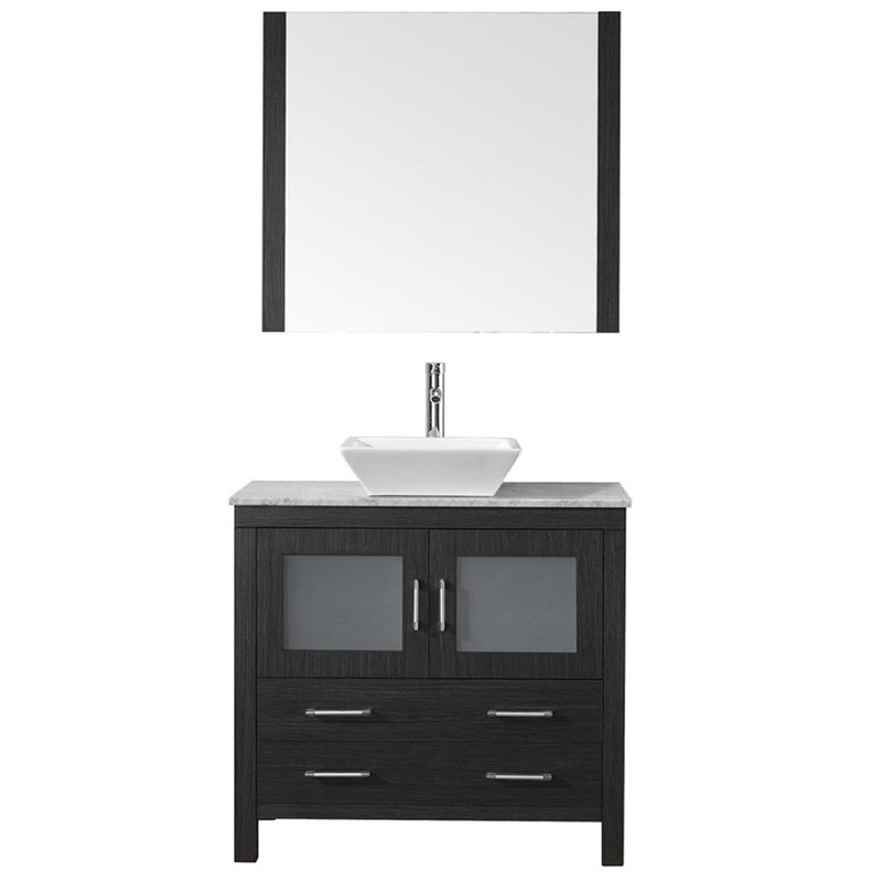 Modern Fittings Dior 36" Single Bath Vanity with Marble Top and Square Sink Faucet