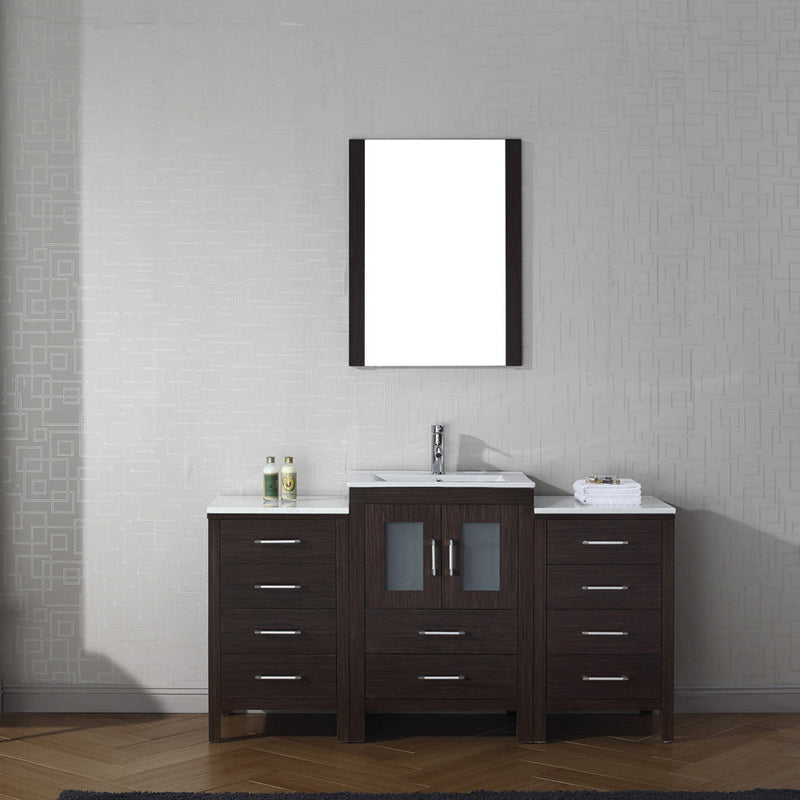 Modern Fittings Dior 60" Single Bath Vanity with Ceramic Top and Integrated Square Sink Faucet