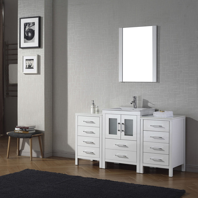 Modern Fittings Dior 60" Single Bath Vanity with Ceramic Top and Integrated Square Sink Faucet