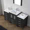 Modern Fittings Dior 60" Single Bath Vanity with Ceramic Top and Integrated Square Sink Faucet