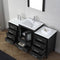 Modern Fittings Dior 60" Single Bath Vanity with Ceramic Top and Integrated Square Sink Faucet