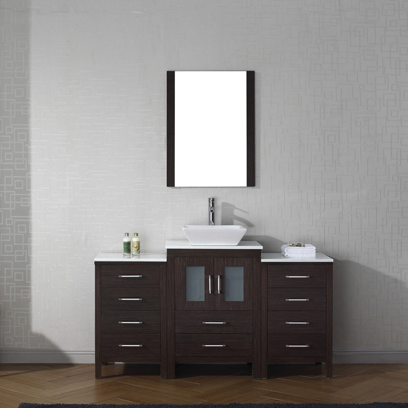 Modern Fittings Dior 60" Single Bath Vanity with Engineered Stone Top and Square Sink Faucet