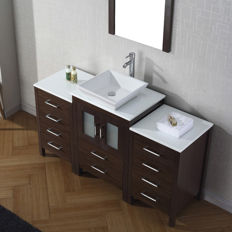 Modern Fittings Dior 60" Single Bath Vanity with Engineered Stone Top and Square Sink Faucet