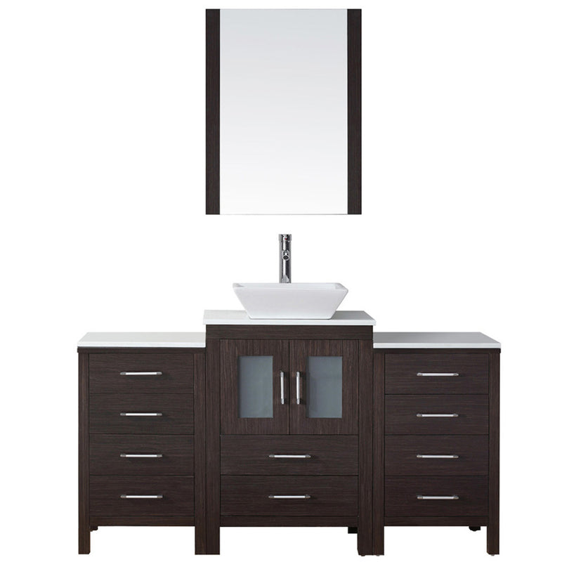 Modern Fittings Dior 60" Single Bath Vanity with Engineered Stone Top and Square Sink Faucet