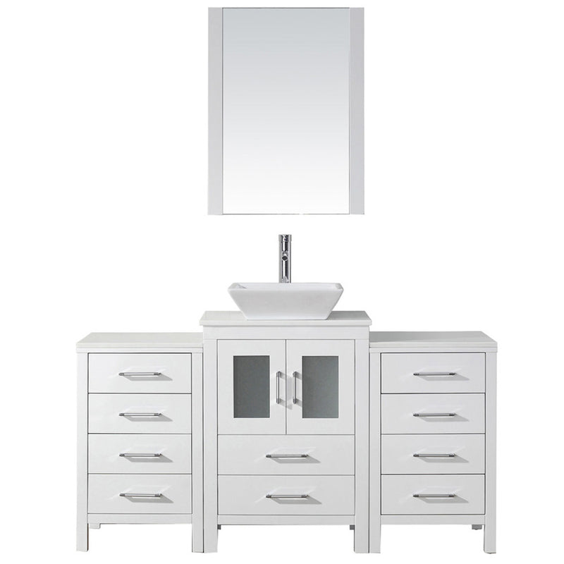 Modern Fittings Dior 60" Single Bath Vanity with Engineered Stone Top and Square Sink Faucet