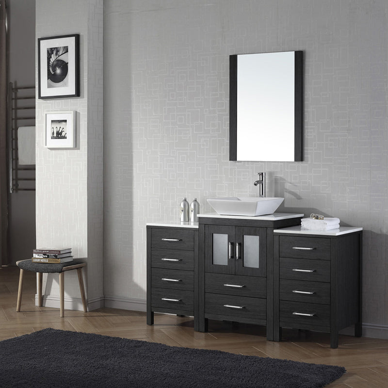 Modern Fittings Dior 60" Single Bath Vanity with Engineered Stone Top and Square Sink Faucet