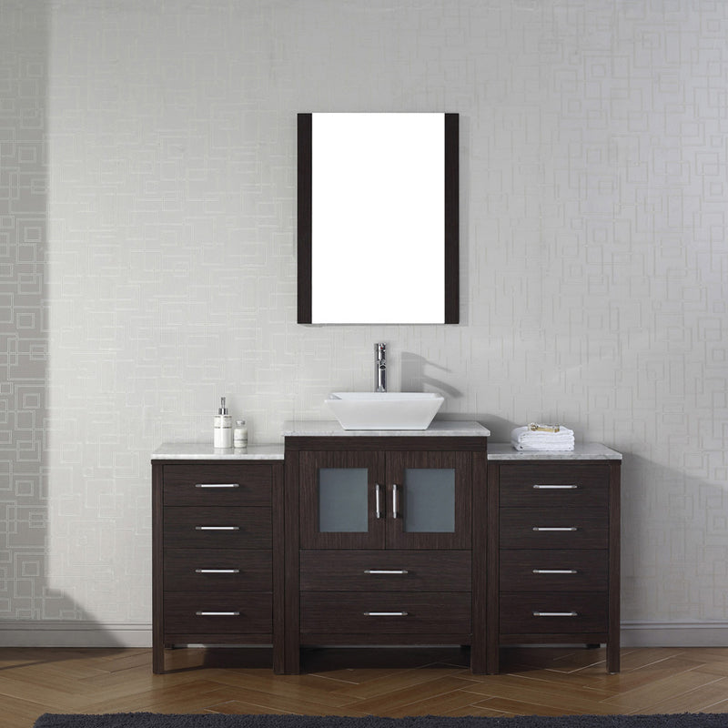 Modern Fittings Dior 60" Single Bath Vanity with Marble Top and Square Sink Faucet