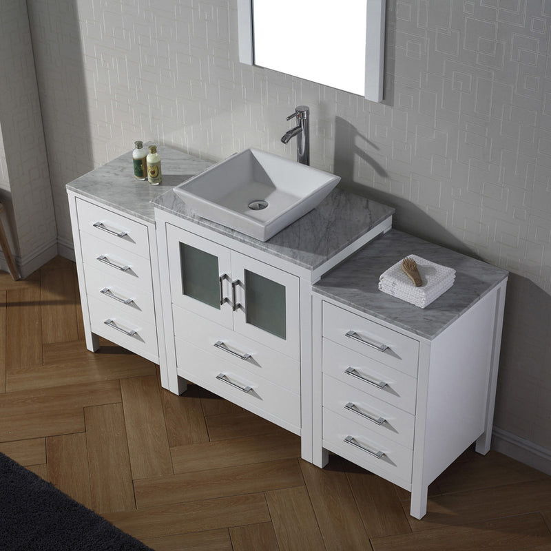 Modern Fittings Dior 60" Single Bath Vanity with Marble Top and Square Sink Faucet