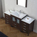 Modern Fittings Dior 64" Single Bath Vanity with Ceramic Top and Integrated Square Sink Faucet