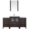 Modern Fittings Dior 64" Single Bath Vanity with Ceramic Top and Integrated Square Sink Faucet