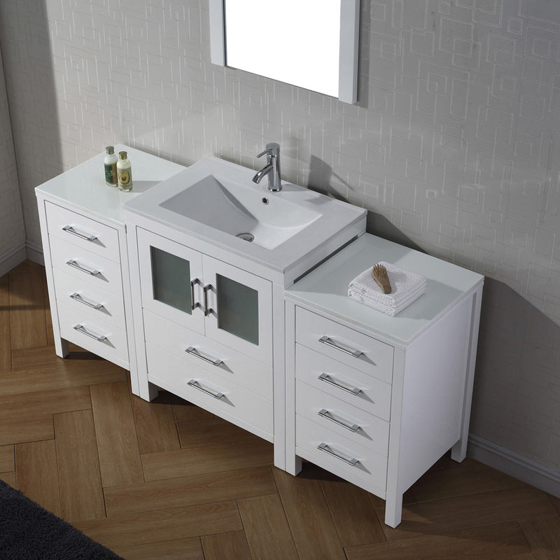 Modern Fittings Dior 64" Single Bath Vanity with Ceramic Top and Integrated Square Sink Faucet