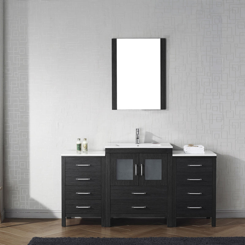 Modern Fittings Dior 64" Single Bath Vanity with Ceramic Top and Integrated Square Sink Faucet