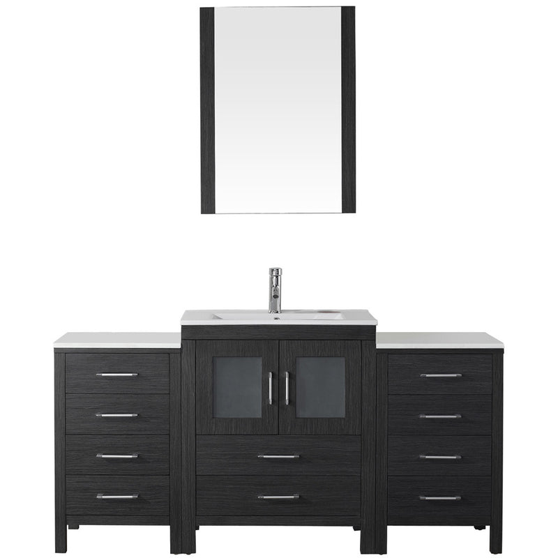 Modern Fittings Dior 64" Single Bath Vanity with Ceramic Top and Integrated Square Sink Faucet