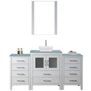 Modern Fittings Dior 64" Single Bath Vanity with Glass Top and Square Sink Faucet