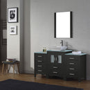 Modern Fittings Dior 64" Single Bath Vanity with Glass Top and Square Sink Faucet