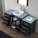 Modern Fittings Dior 64" Single Bath Vanity with Glass Top and Square Sink Faucet