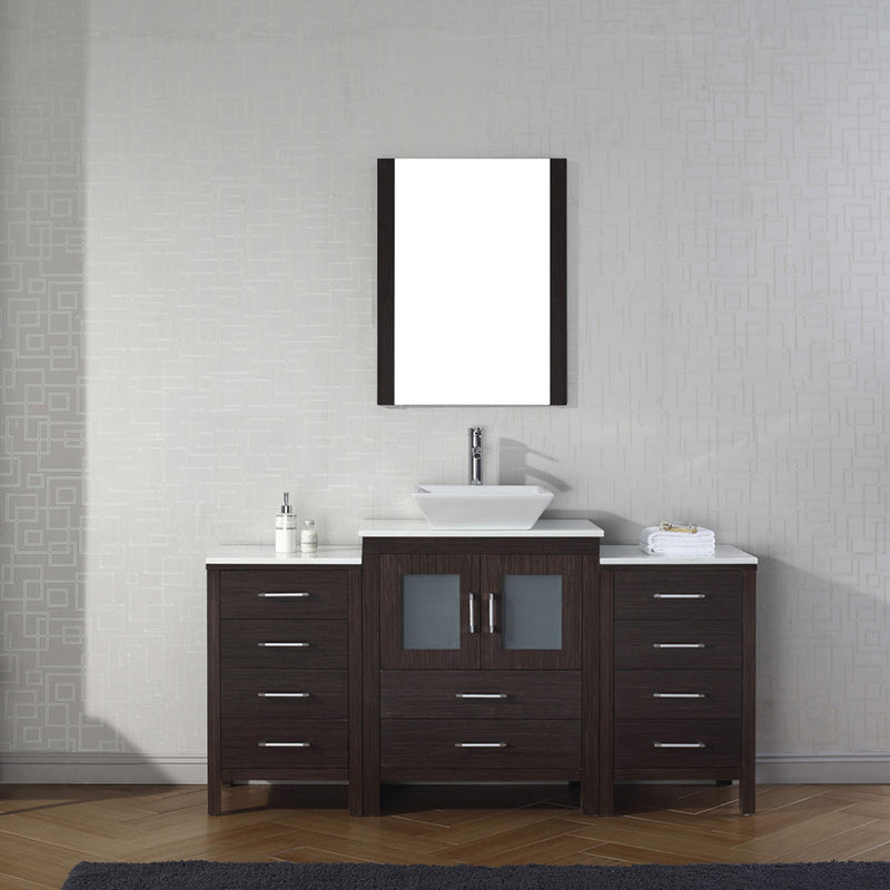 Modern Fittings Dior 64" Single Bath Vanity with Engineered Stone Top and Square Sink Faucet