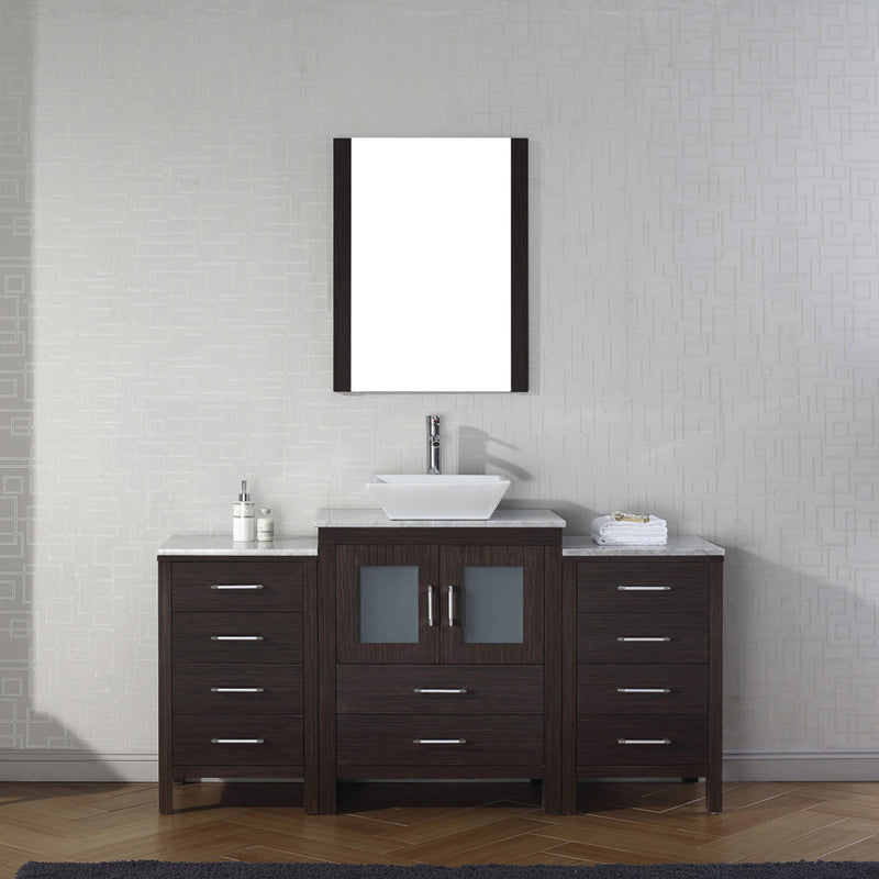 Modern Fittings Dior 64" Single Bath Vanity with Marble Top and Square Sink Faucet