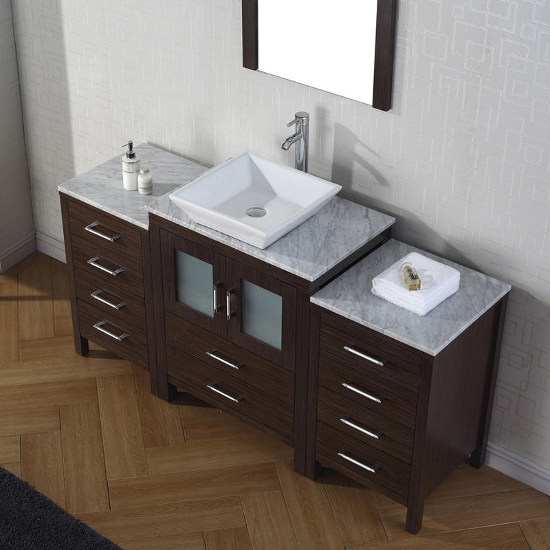 Modern Fittings Dior 64" Single Bath Vanity with Marble Top and Square Sink Faucet