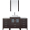 Modern Fittings Dior 64" Single Bath Vanity with Marble Top and Square Sink Faucet