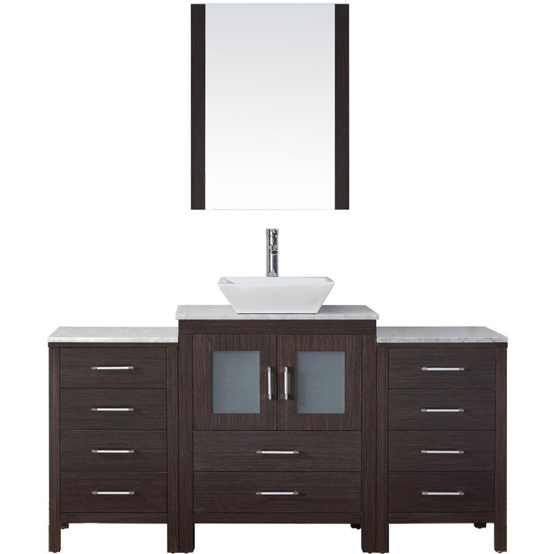 Modern Fittings Dior 64" Single Bath Vanity with Marble Top and Square Sink Faucet