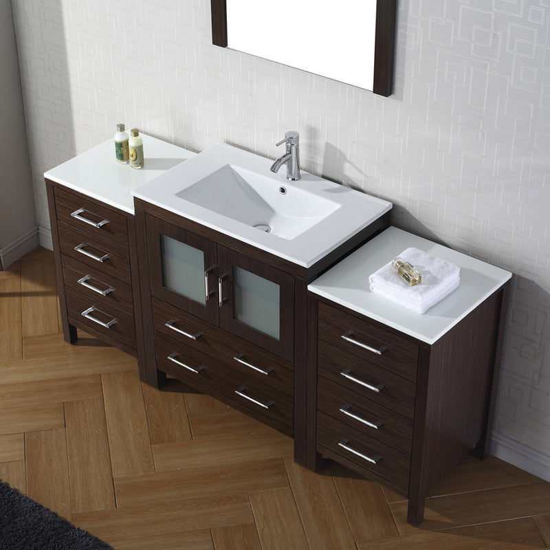 Modern Fittings Dior 66" Single Bath Vanity with Ceramic Top and Integrated Square Sink Faucet