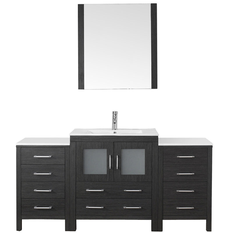 Modern Fittings Dior 66" Single Bath Vanity with Ceramic Top and Integrated Square Sink Faucet