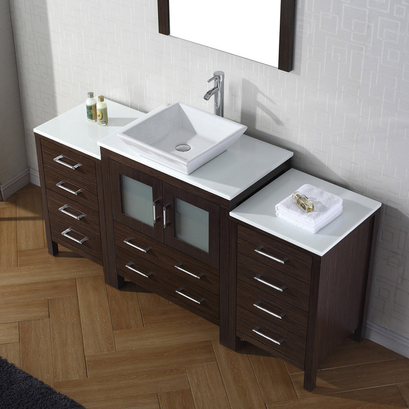 Modern Fittings Dior 66" Single Bath Vanity with Engineered Stone Top and Square Sink Faucet