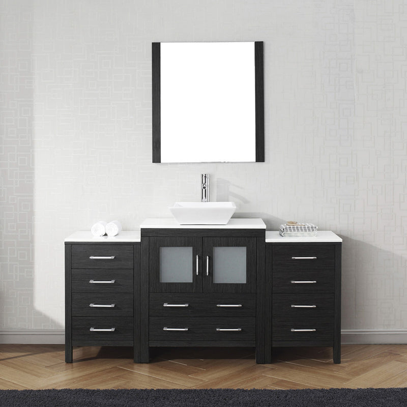 Modern Fittings Dior 66" Single Bath Vanity with Engineered Stone Top and Square Sink Faucet