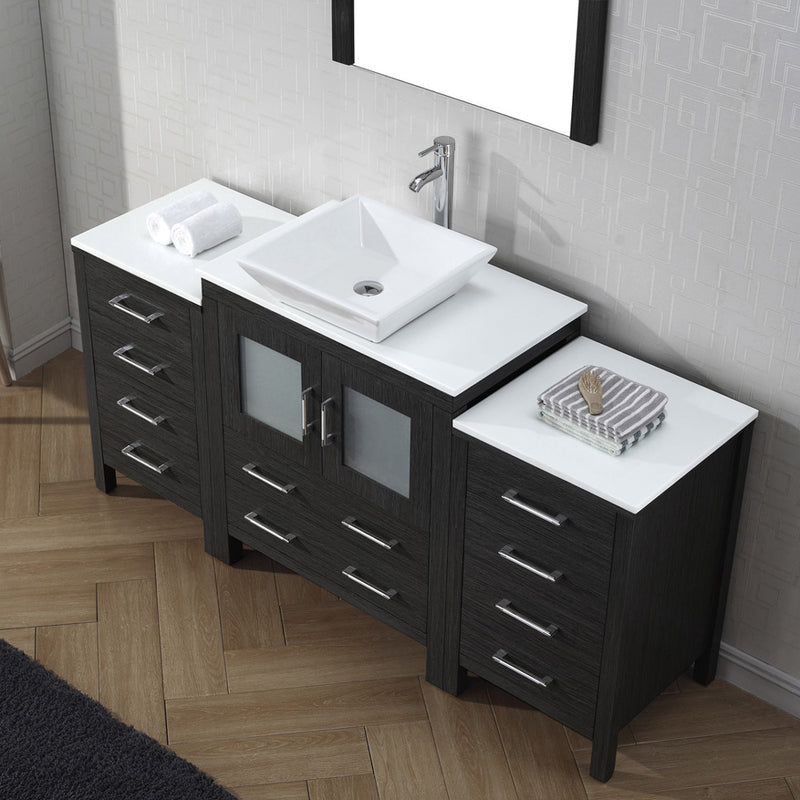 Modern Fittings Dior 66" Single Bath Vanity with Engineered Stone Top and Square Sink Faucet