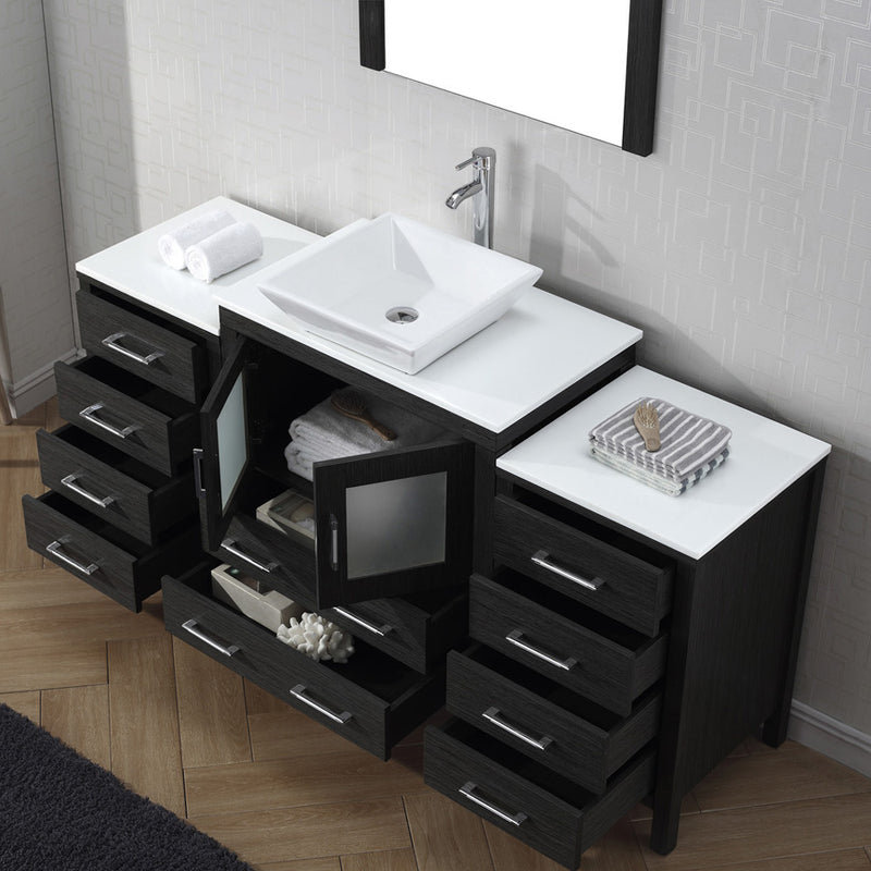 Modern Fittings Dior 66" Single Bath Vanity with Engineered Stone Top and Square Sink Faucet