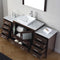 Modern Fittings Dior 66" Single Bath Vanity with Marble Top and Square Sink Faucet