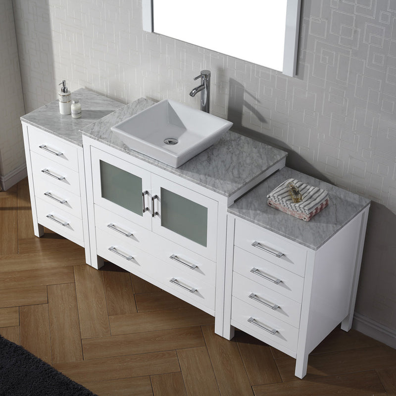 Modern Fittings Dior 66" Single Bath Vanity with Marble Top and Square Sink Faucet