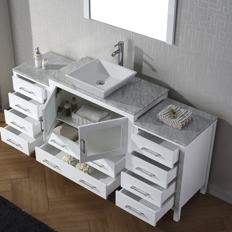 Modern Fittings Dior 66" Single Bath Vanity with Marble Top and Square Sink Faucet