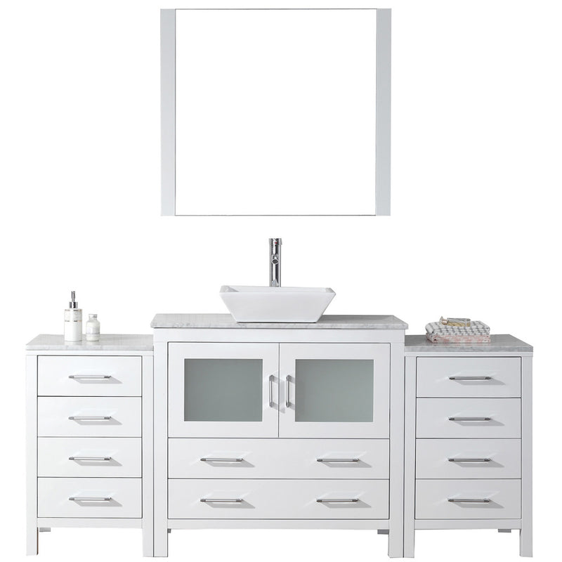 Modern Fittings Dior 66" Single Bath Vanity with Marble Top and Square Sink Faucet