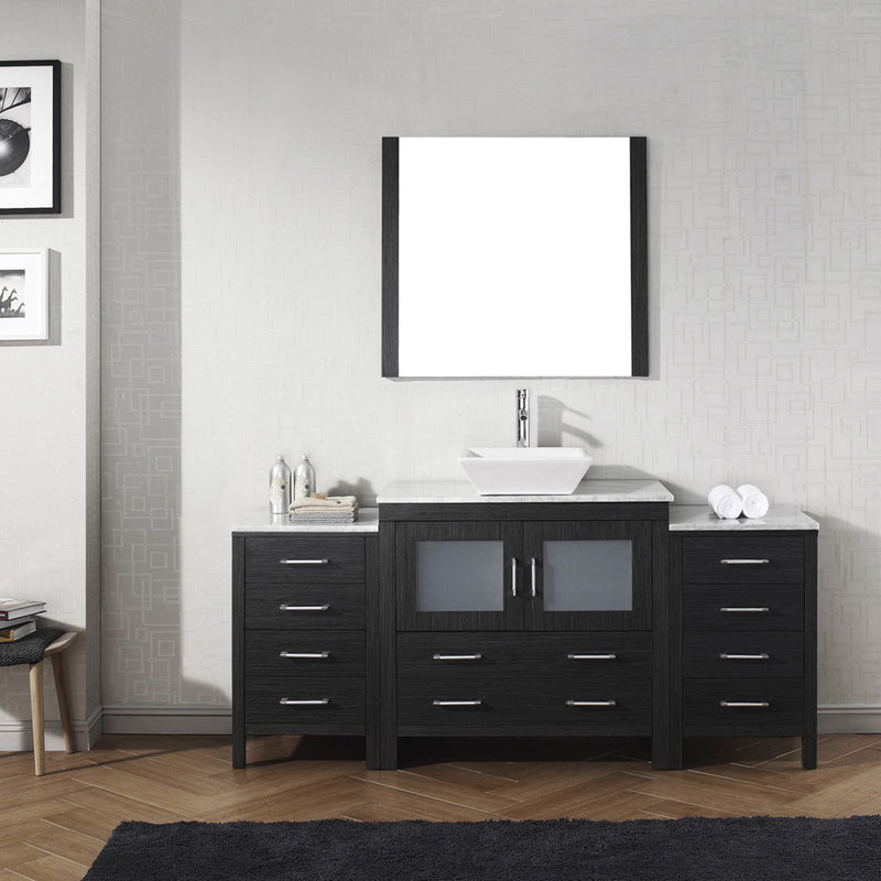 Modern Fittings Dior 66" Single Bath Vanity with Marble Top and Square Sink Faucet