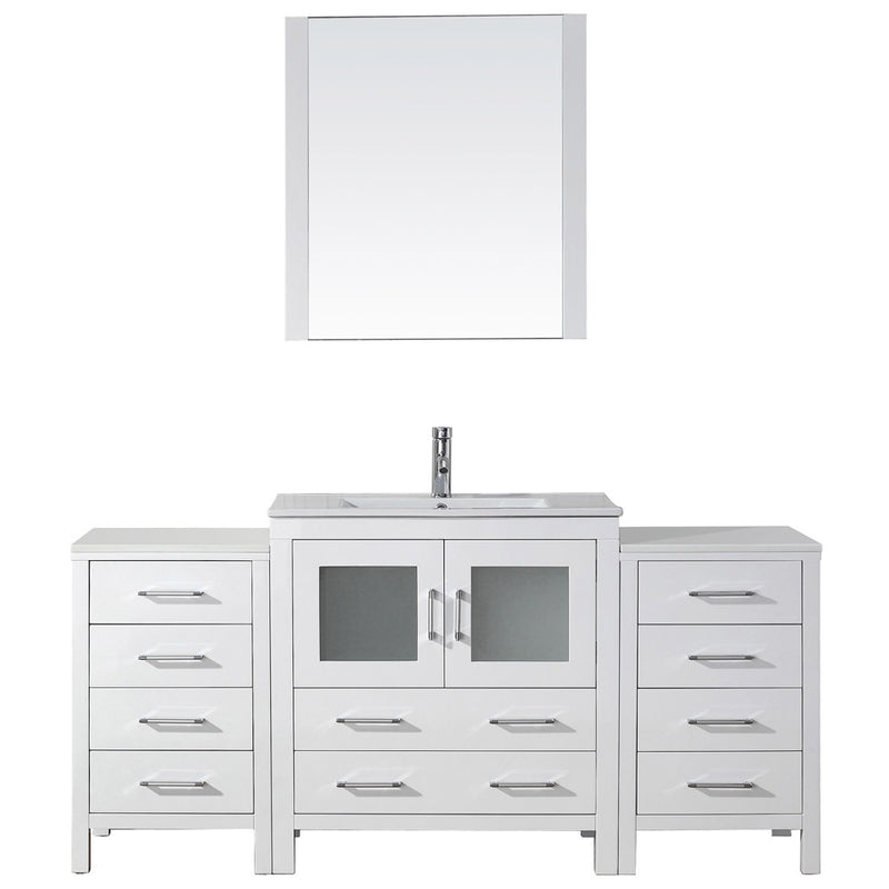 Modern Fittings Dior 68" Single Bath Vanity with Ceramic Top and Integrated Square Sink Faucet