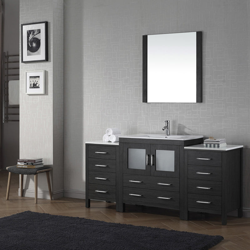 Modern Fittings Dior 68" Single Bath Vanity with Ceramic Top and Integrated Square Sink Faucet