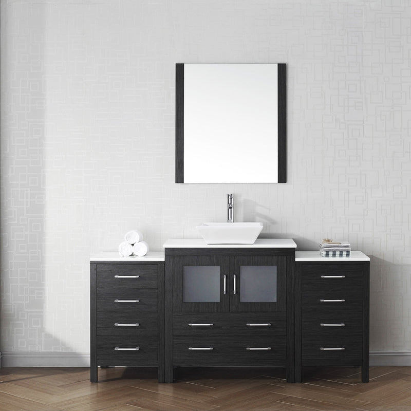 Modern Fittings Dior 68" Single Bath Vanity with Engineered Stone Top and Square Sink Faucet