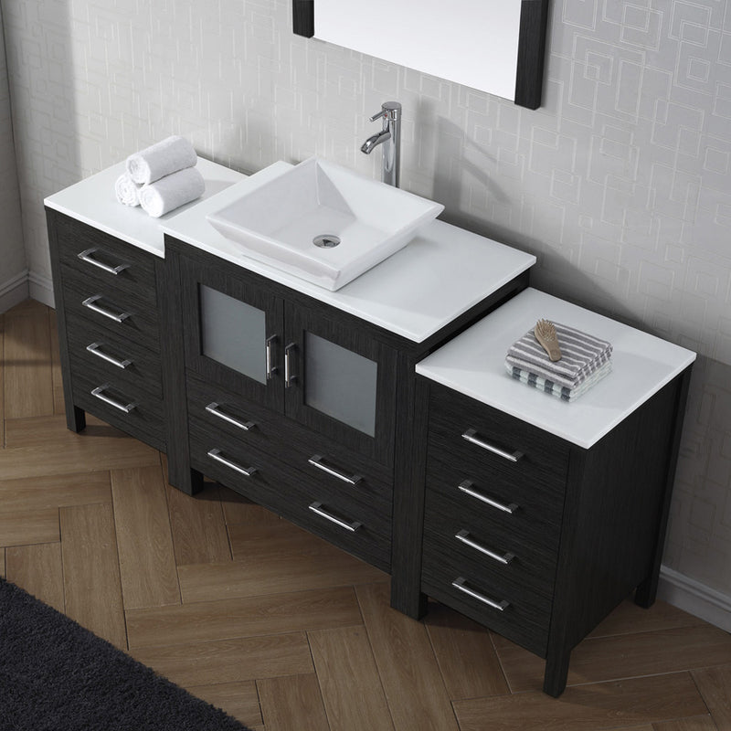 Modern Fittings Dior 68" Single Bath Vanity with Engineered Stone Top and Square Sink Faucet