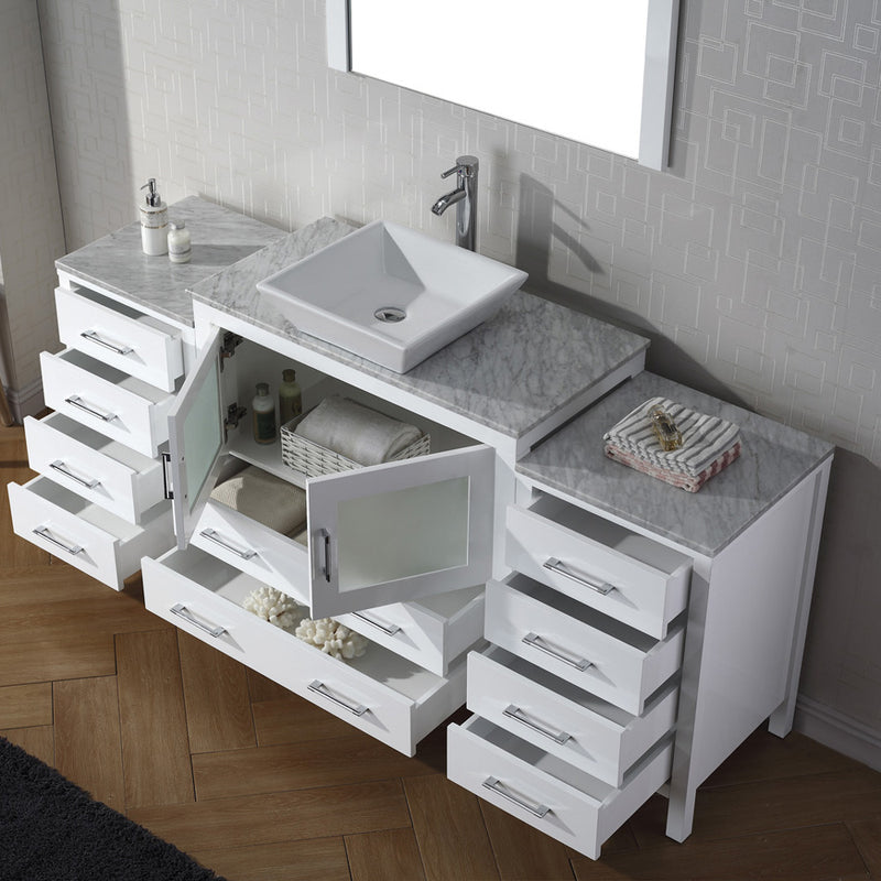 Modern Fittings Dior 68" Single Bath Vanity with Marble Top and Square Sink Faucet