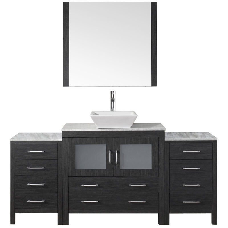 Modern Fittings Dior 68" Single Bath Vanity with Marble Top and Square Sink Faucet