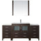 Modern Fittings Dior 72" Single Bath Vanity with Ceramic Top and Integrated Square Sink Faucet