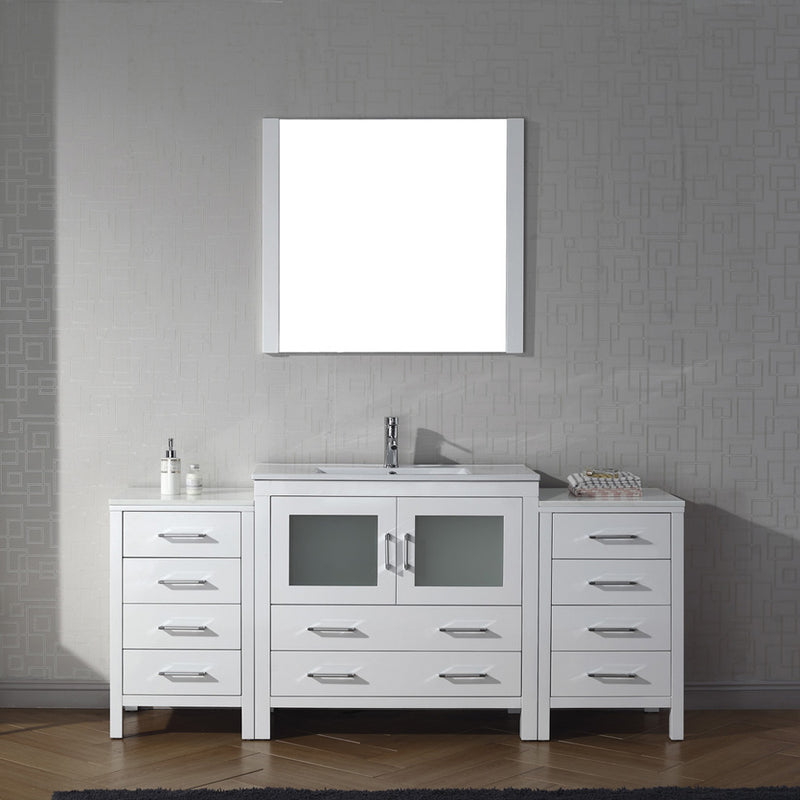 Modern Fittings Dior 72" Single Bath Vanity with Ceramic Top and Integrated Square Sink Faucet