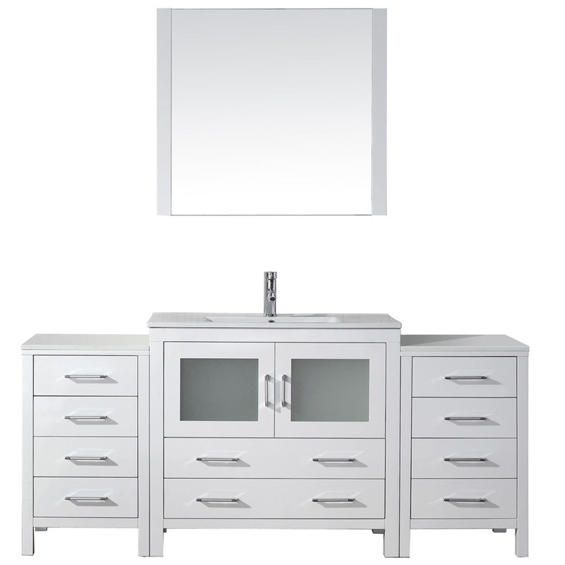 Modern Fittings Dior 72" Single Bath Vanity with Ceramic Top and Integrated Square Sink Faucet