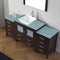 Modern Fittings Dior 72" Single Bath Vanity with Glass Top and Square Sink Faucet